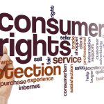 Consumer rights word cloud concept on white background